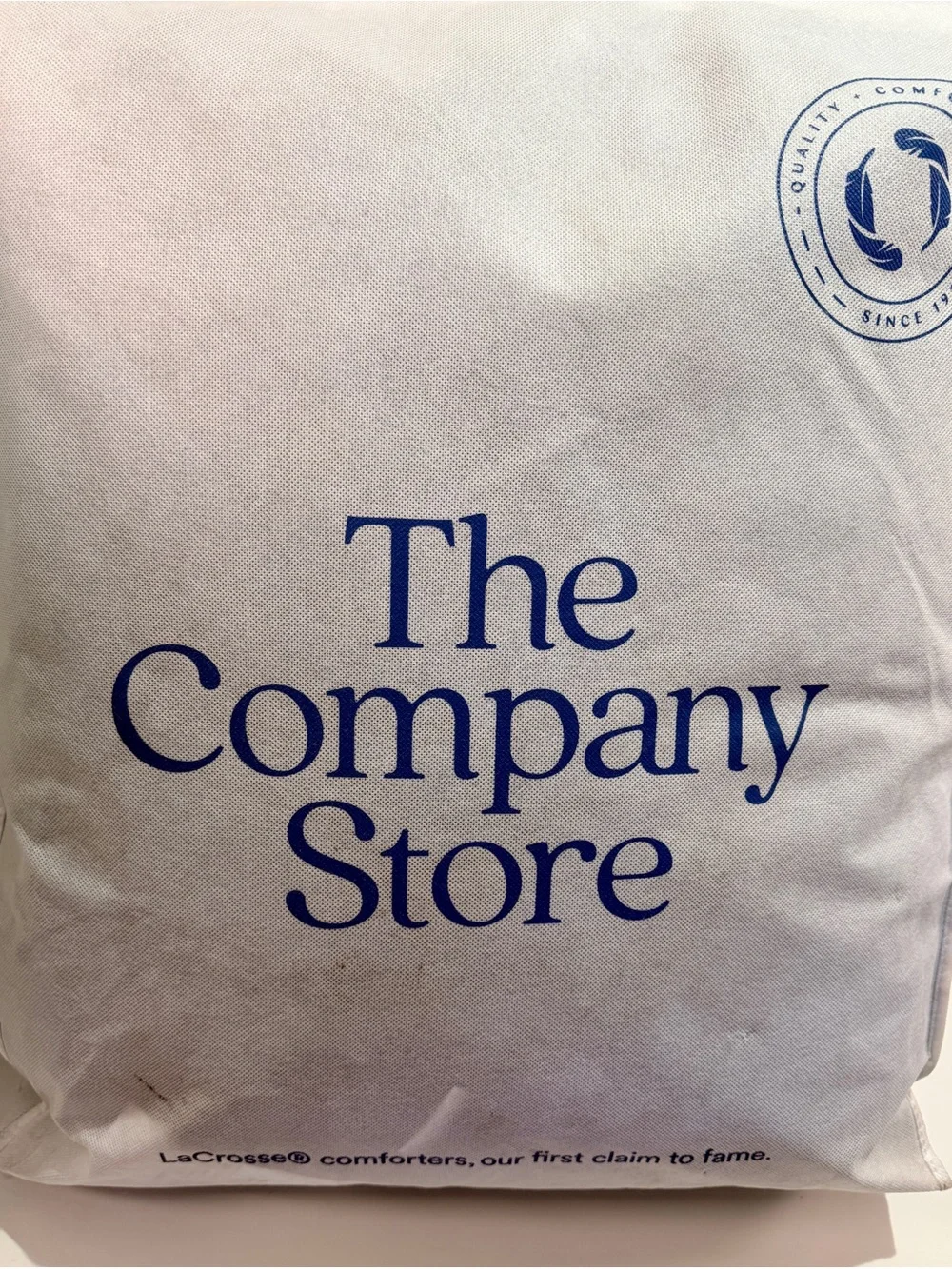 NWT The Company Store LaCrosse Premium Down Comforter Smoke Blue Full/Queen